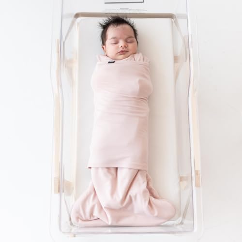 KYTE BABY Sleep Bag Swaddler with Dual Zipper, Removable Velcro Band, Rayon Made from Bamboo Transitional Nursery Essential, 1.0 TOG, (Blush)