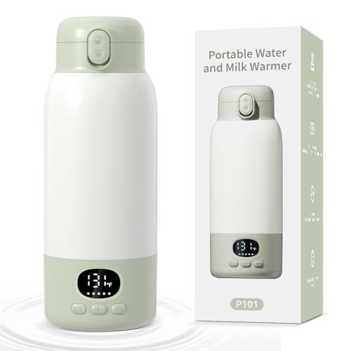 SORUTO Portable Bottle Warmer for Travel, 45W Fast Charging Milk Warmer with 17oz Large Capacity, Fast Heating Breast Milk Warmer, Long Battery Life, Precise Temp Control for Car, Outdoor