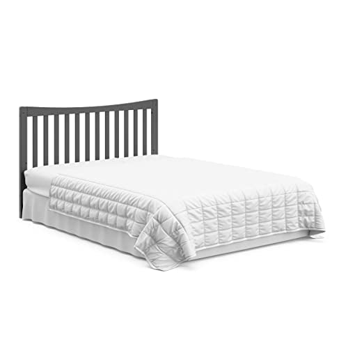 Graco Remi 4-in-1 Convertible Crib & Changer – GREENGUARD Gold Certified, Fits Standard Crib Mattress, Converts to Toddler Bed and Full Bed, 4 Adjustable Mattress Heights (Gray)