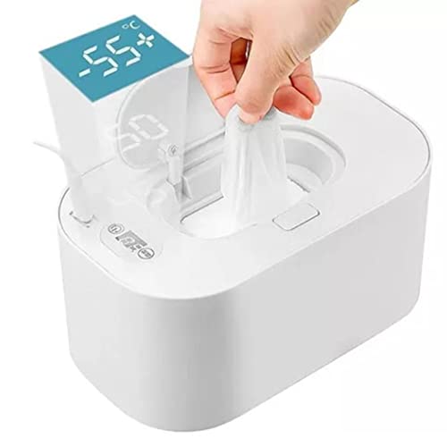 Keenso Baby Wipe Warmer, PP Intelligent Adjustable Temperature to Use Infant Wipes Heater Car Charging (White)