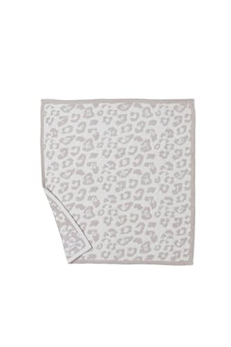 Barefoot Dreams® CozyChic® Baby Blanket, Barefoot in the Wild, Ultra Soft Plush Jacquard Microfiber Cozy Blanket, Lightweight Comfort, One Size, Stone-Cream