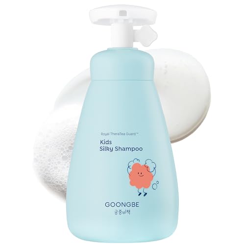 GOONGBE Kids' Detangling Shampoo - Silky Shine for Frizzy Tangle-Prone Hair – Silicone-Free Low pH with Silk Protein & Macadamia Oil – Tear-Free Tested, 25 Allergen-Free – Korean K-Beauty, 10.1 fl oz