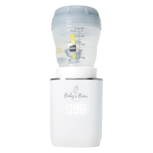 Baby's Brew Small Bottle Adapter for Portable Bottle Warmer – Leak-Proof, Easy-to-Clean, Compatible with MAM, Lansinoh, Nanobebe Wide Neck, Pigeon, White