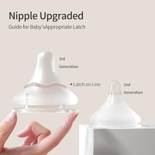 Pigeon Silicone Nipple (LL) with Latch-On Line, Natural Feel, 9+ Months, 4 Counts
