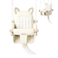 Wooden Hanging Baby Swing with Soft Safety Belt, Cozy Infant Swing Seat for Indoor & Outdoor Use, Adjustable Height, Includes Mounting Hardware – Suitable for Babies & Toddlers(Fox-Themed in Beige)