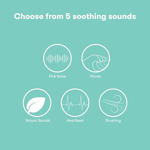 Frida Baby 2-in-1 Portable Sound Machine for Baby + Nightlight | White Noise Sound Machine for Baby with 5 Soothing Sounds & 3 Nightlight Modes | Travel Sound Machine Attaches to Strollers, Car Seats