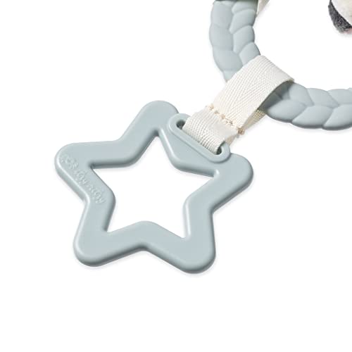 Itzy Ritzy Teething Toy Gift Set - Includes Cow Lovey & Barn-Themed Busy Ring Car Seat and Stroller Toy - Features Crinkle Sounds, Engaging Textures & Silicone Teething Relief (Farm)