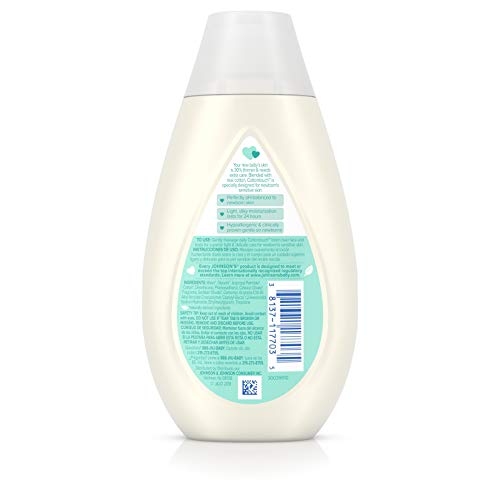 Johnson's Cotton Touch Newborn Baby Face and Body Lotion, Made with Real Cotton, 6.8 fl. oz