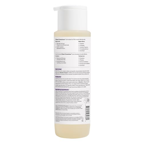 The Honest Company 2-in-1 Cleansing Shampoo Body Wash Gentle for Baby, Naturally Derived, Tear-free, Hypoallergenic, Lavender Calm, 18 fl oz