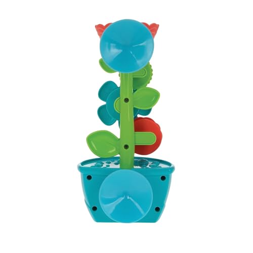 Nuby Flow N' Grow Garden Bath Toy with Flower and Watering Can - Baby Bath Toy for Boys and Girls 18+ Months - Toddler Bath Suction Cup Toy Attaches to Shower Wall