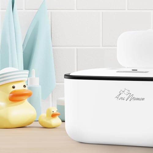 Avec Maman Baby Wipe Warmer Dispenser S1 - Adjustable Digital Temperature Control - Wipe Warmer and Baby Wet Wipes Dispenser - Baby Wipes Warmer - White