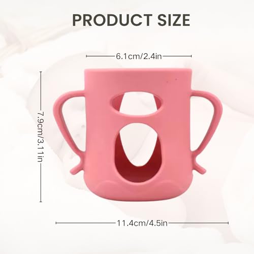 JXMYJR 3Pack Silicone Sleeves Compatible with Pigeon Bottles for 5.4oz, Anti Breakage Glass Bottle Holder with Handles, Silicone Bottle Holder for Easy Grip, Quick Install, Easy to Clean