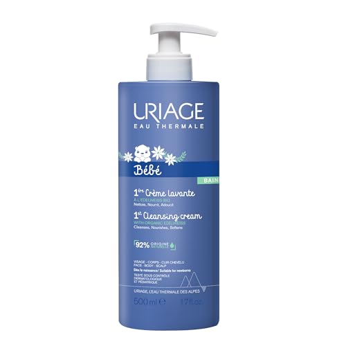 Uriage Baby Body Wash & Scalp With Organic Edelweiss & Shea Butter, Gently Cleanses & Preserves The Hydrolipidic Film, Lovely Scent, Foaming Creamy Texture, Soap-Free, Physiological Ph