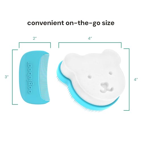 oogiebear Cradle Cap Brush Kit for Babies – Gentle and Safe Scalp Massage Care with Sponge, Brush, and Comb for Newborns and Babies