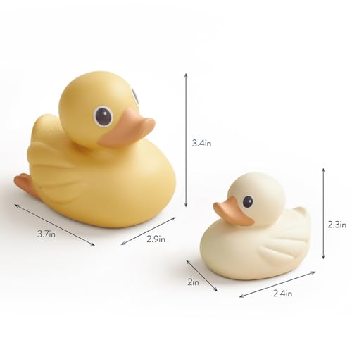 Itzy Ritzy Ducky Family – 3-Piece Floating Bath Toy Set with Watertight Design – Soft, Squeezable Ducks Designed for Ages 6 Months and Up (Ducks)
