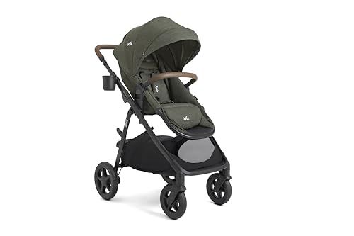 Joie Ginger and Mint Latch Travel System – 4-in-1 Travel System with Base-Free Infant Car Seat & Stroller, Built-in Latch for Easy Install and an Included All-Terrain Stroller (Forest)