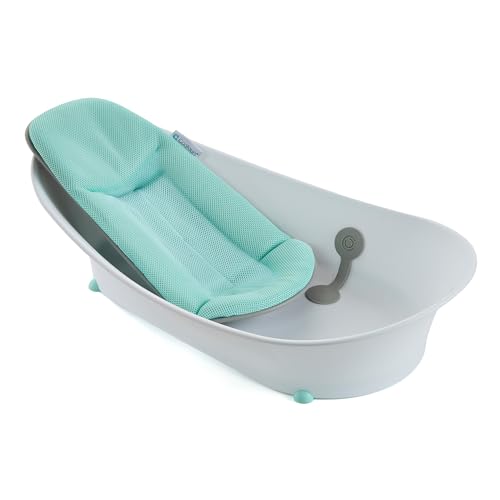 Contours Oasis 4-in-1 Baby Bathtub, Portable Infant Bath Seat for Newborn to Toddler Support, Mint - Includes Quick-Dry Mesh Pad, Non-Slip Base