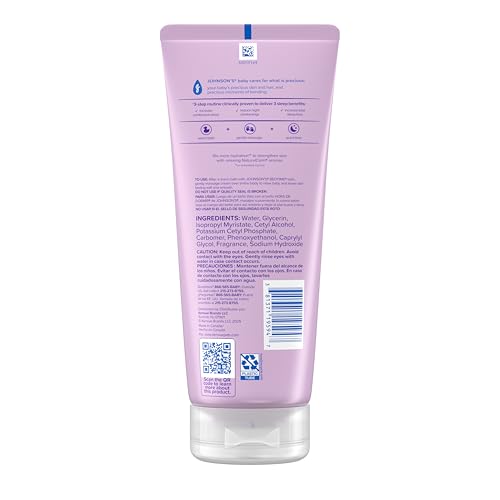Johnson's Baby Bedtime Cream with Soothing NaturalCalm Aromas, Baby Cream with Calming Aromas, Soothing and Relaxing Scent, No Added Parabens & Dyes, 8 oz