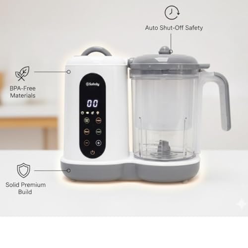 Baby Food Steamer & Blender 2-in-1 | Rapid Steaming, Smooth Purees, BPA-Free Design, Auto Shut-Off, Large Capacity for Homemade Infant Meals & Toddler Nutrition
