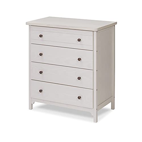 Sorelle Furniture Farmhouse 3-Piece Nursery Set with 4-in-1 Convertible Crib, 4-Drawer Dresser, and Changing Table with Shelves, Baby Furniture Made of Wood, Non-Toxic Finish-Weathered White