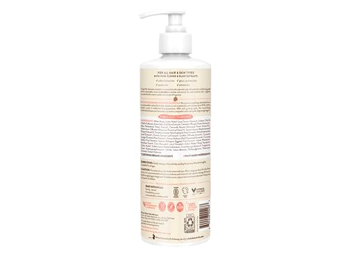 Babo Botanicals Moisturizing Oat & Calendula 2-in-1 Shampoo & Wash - For Dry or Sensitive Skin - For all ages - Lightly Scented - Vegan - 16 Fl Oz