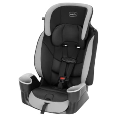 Evenflo High-Back Booster Car Seat with Harness, 22 to 110lbs, Maestro Sport, Granite Gray