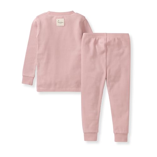 Burt's Bees Baby Honeysoft™ Waffle Thermal Pajamas – Organic Cotton & Lyocell Blend, Breathable, Buttery Soft, Snug Fit, Sizes 12M-12Y