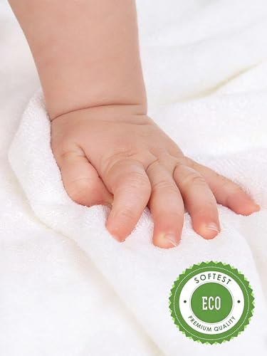 HIPHOP PANDA Baby Washcloths, Rayon Made from Bamboo - 2 Layer Ultra Soft Absorbent Newborn Bath Face Towel - Reusable Baby Wipes for Delicate Skin - Gray Stripe, 6 Pack