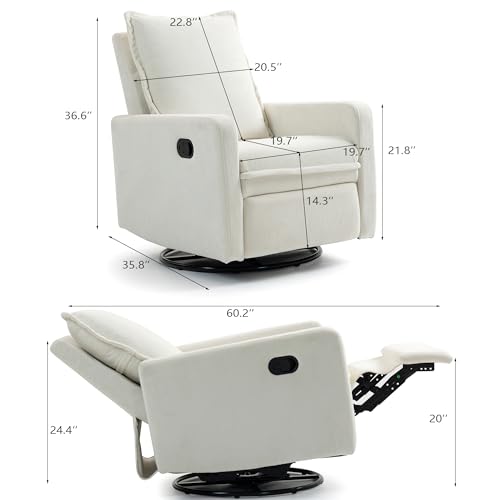 Fachmaih Rocking Chair Nursery Manual Recliner Swivel Rocker Glider
