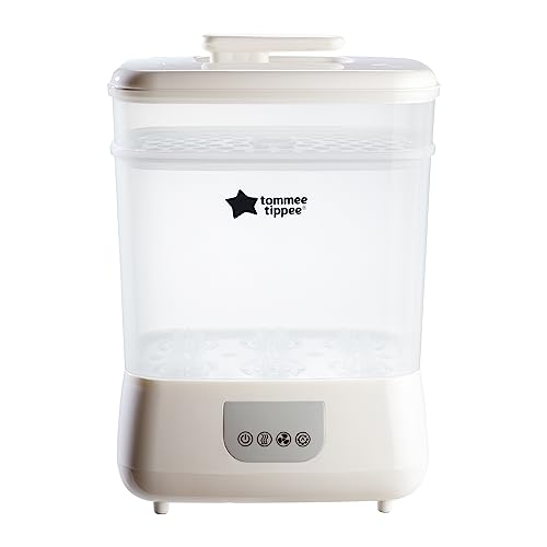 Tommee Tippee Steridryer Electric Steam Sterilizer and Dryer, White, for Baby Bottles and Feeding Accessories, Kills Viruses* and 99.9% of Harmful Microbes