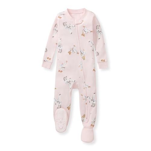 Burt's Bees Baby Girls Organic Cotton, Snug Fit Footed Sleeper Pajamas