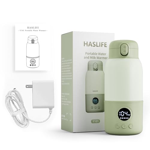 Portable Bottle Warmer for Travel, Fast Heating Baby Bottle Warmer with Keep Warm Function, Portable Milk Warmer for Breast Milk & Formula, 13oz Large Capacity On-the-Go Feeding Solution