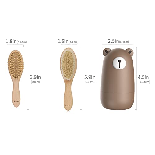 6-in-1 Baby Grooming Set, Natural Wooden Hairbrush and Comb, Nail Clippers,Nail Scissors, Nail File and Tweezers for Kids and Newborns in Nice Gift Box