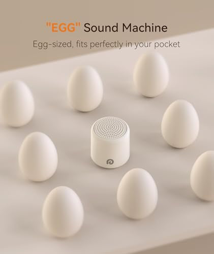 Dreamegg Portable White Noise Machine, 1000mAh Battery, Travel Sleep, Cream