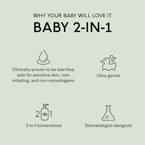 SEEN Baby 2-in-1 Shampoo & Body Wash – Fragrance-Free, Tear-Free & Non-Irritating – Dermatologist-Developed Gentle Cleanser for Sensitive & Eczema-Prone Skin