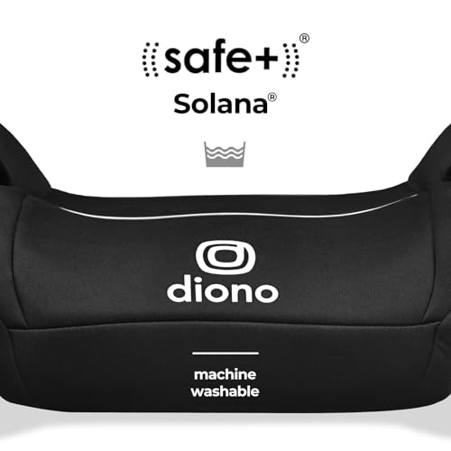 Diono Solana, No Latch, Pack of 2 Backless Booster Car Seats, Lightweight, Machine Washable Covers, Cup Holders, Black