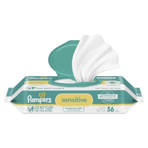 Pampers Sensitive Baby Wipes - Fragrance Free 56 Count, 1X