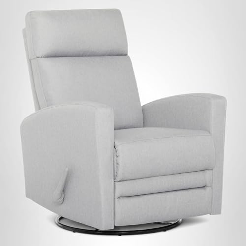 Dream On Me Chatham Basic Nursery Rocking Glider in Grey, 360° Swivel Motion, FSC Certified, Greenguard Gold & JPMA Certified Nursery Glider, Three Rocking Modes Nursery Glider Recliner