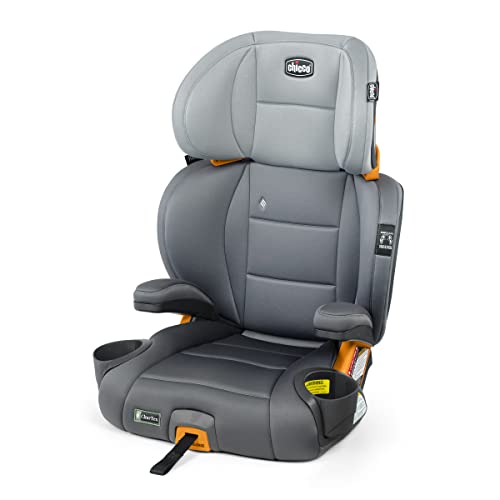 Chicco KidFit ClearTex Plus 2-in-1 Belt-Positioning Booster Car Seat, Backless and High Back Booster Seat, for Children Aged 4 Years and up and 40-100 lbs., Drift/Grey