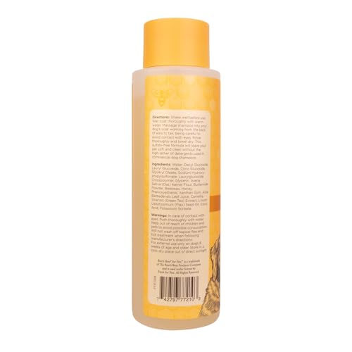 Burt's Bees for Pets Oatmeal Dog Shampoo with Honey, Soothing Formula for Itchy and Sensitive Dog Skin, Colloidal Oat Flour and Honey, pH Balanced, Sulfate-Free, 16 Fl Oz