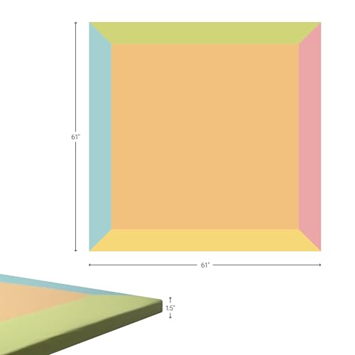 ZETY Baby Play Mat for 8-Panel Playpen – Padded Playpen Floor Mat, Wipeable PU Leather Cover, Soft Foam Core, Geometry Color