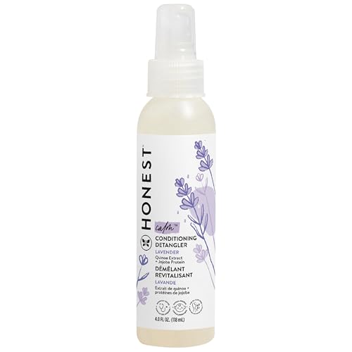 The Honest Company Conditioning Hair Detangler | Leave-in Conditioner + Fortifying Spray | Tear-free, Cruelty-Free, Hypoallergenic | Lavender Calm, 4 fl oz