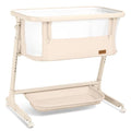 ANGELBLISS Electric Baby Bassinet Bedside Sleeper with Auto Rocking, Remote/Touch Control, 3 Timer Modes, 12 Sounds, 6 Heights, Storage & Wheels (Beige)