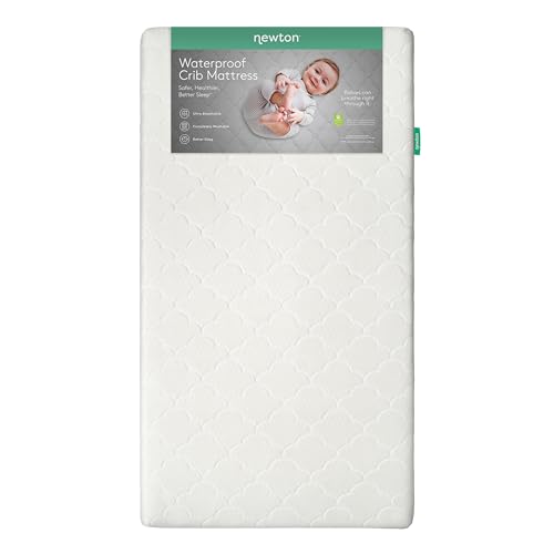 Newton Baby Waterproof Crib Mattress and Toddler Bed - Ultra-Breathable Proven to Reduce Suffocation Risk, Washable Core & Cover, All-Stages, Infant to Toddler, Deluxe 5.5" Thick - White