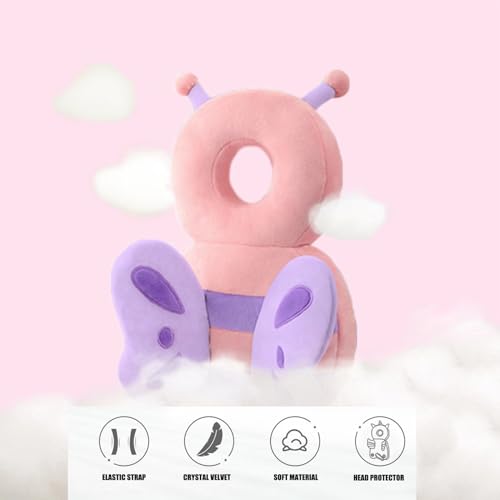 PandaEar Baby Head Protection Backpack, Toddler Walking Head Protector, Adjustable Head Protector Pad Safety Cushion (Pink)