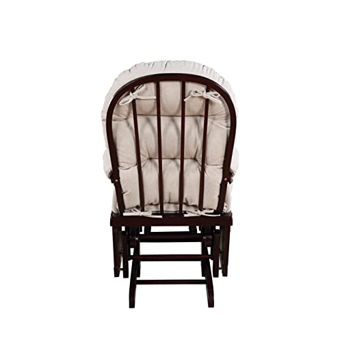 Suite Bebe Madison Nursery Rocking Chair with Ottoman, Wooden Glider for Baby Nursing, Smooth Gliding Rocker, Espresso and Latte