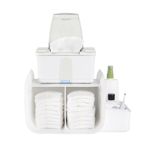 Ubbi Tabletop Diaper Caddy, Diaper Storage, Caddy Organizer, White