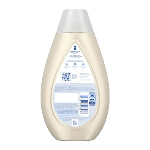 Johnson's Sensitive Care Baby Wash & Shampoo, Daily Moisturizing 2-in-1 Baby Wash & Shampoo to Gently Cleanse Without Drying Out Sensitive Skin, Light Scent, Hypoallergenic, 13.6 fl. oz