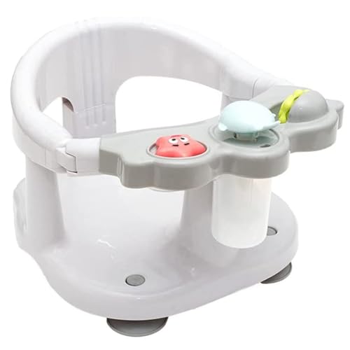 Baby Bath Seat for Babies 6 Months & Up with Toy Tray,Non-Slip Suction Cup Baby Bath Chair for Babies Sitting Up (Grey)