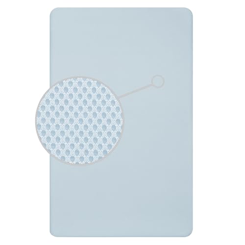 Dream On Me Snuggles Extra Firm Dual-Sided Baby Crib Mattress with Breathable Fabric, Water & Odor Resistant, GREENGUARD Gold Certified, Fits Mini & Portable Cribs (38”x 24”x 3”) - Blue Mist